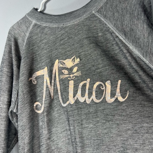 Wildfox Gray Miaou Pullover Cat Sweater Meow Medium - Picture 5 of 8